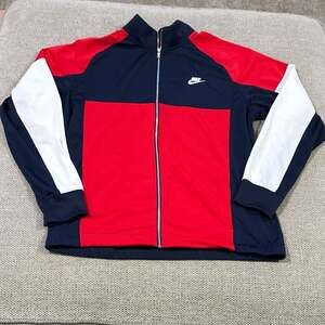 Nike Men's NSW Colorblock Full-Zip Sportswear Track Jacket Navy Blue Red White X